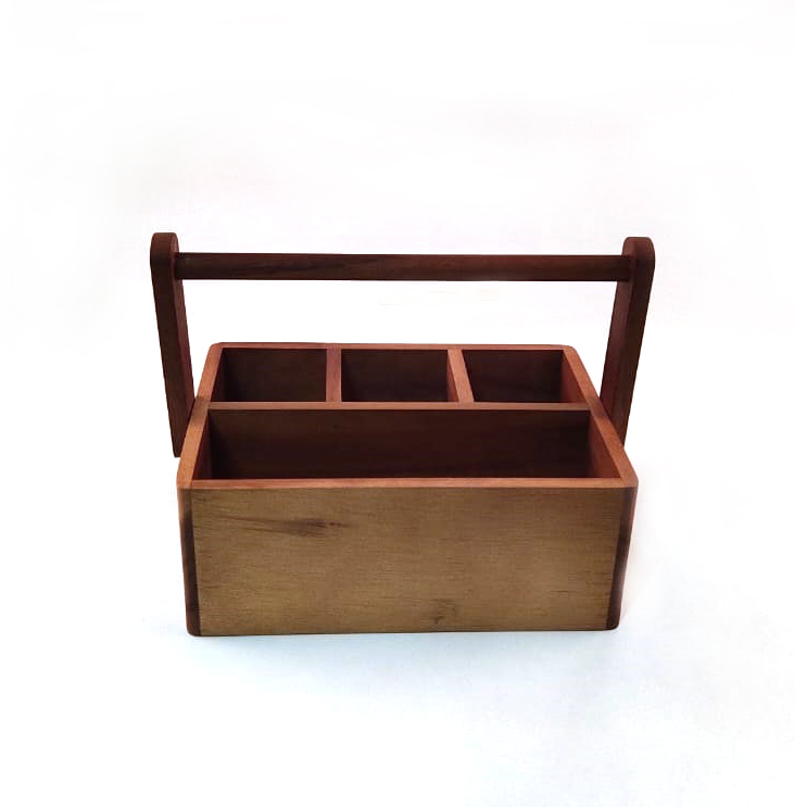 1907 wood 4 compartment Table