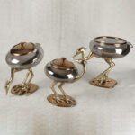 FOOTED Bowl WITH BLACK CHROME GLASS