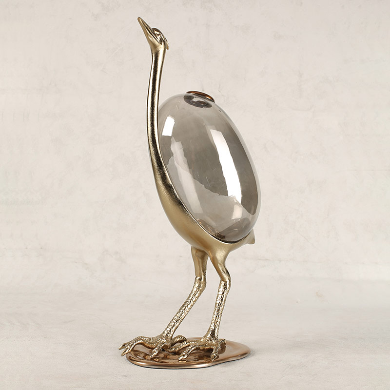 919213 Bud Vase Black Chrome Glass