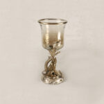 Candle Holder textured smoke luster glass