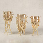 Textured Brown Luster Glass