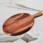 Round Serving Board with Wall and Paddle