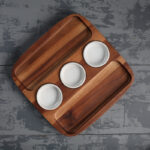 Snacks Serving platter With 3 Dip Bowls